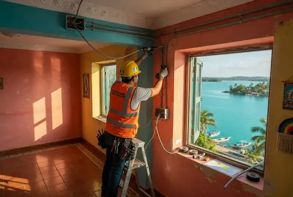 Instalación eléctrica residencial en Flores, Petén