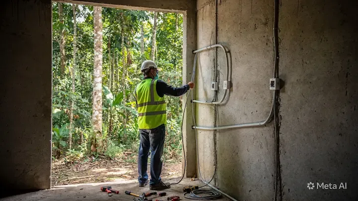 Instalación eléctrica residencial en Las Cruces, Petén