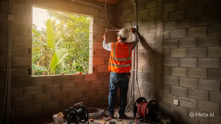 Instalación eléctrica residencial en San Francisco, Petén