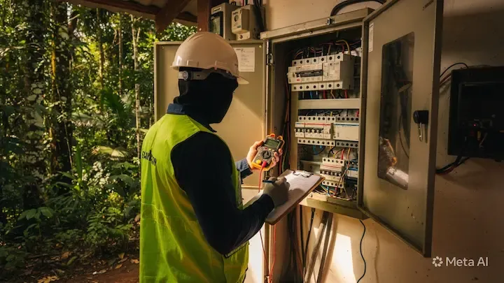 Mantenimiento eléctrico preventivo en Las Cruces, Petén