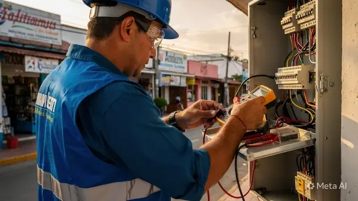 Reparación de fallas eléctricas en Melchor de Mencos, Petén