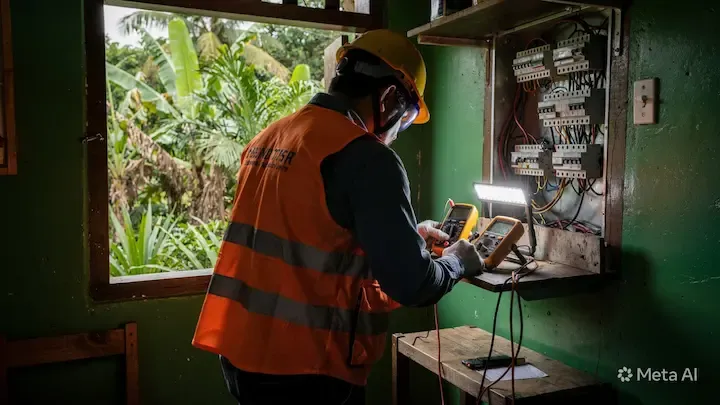 Reparación de fallas eléctricas en San Francisco, Petén