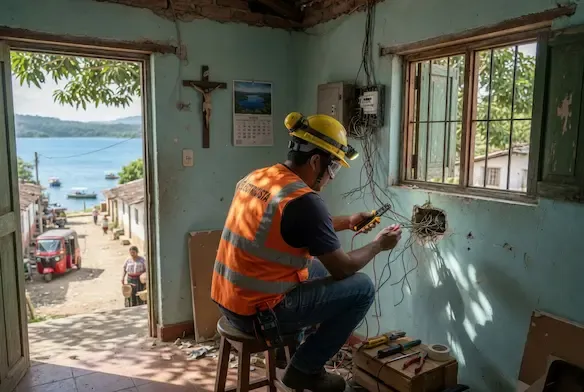 Reparación de fallas eléctricas en San José, Petén