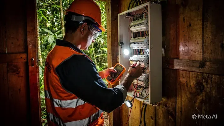 Reparación de fallas eléctricas en San Luis, Petén