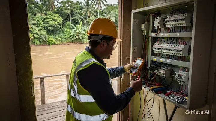 Reparación de fallas eléctricas en Sayaxché, Petén